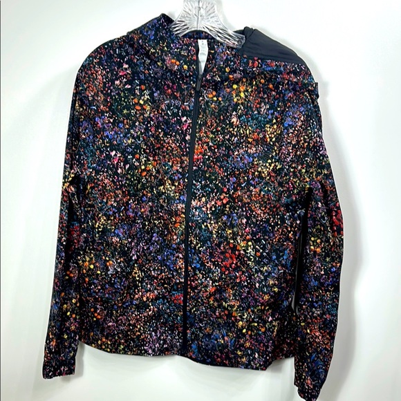Lululemon Pack it Up Black Floral Full Zip jacket size 6. - Picture 1 of 11